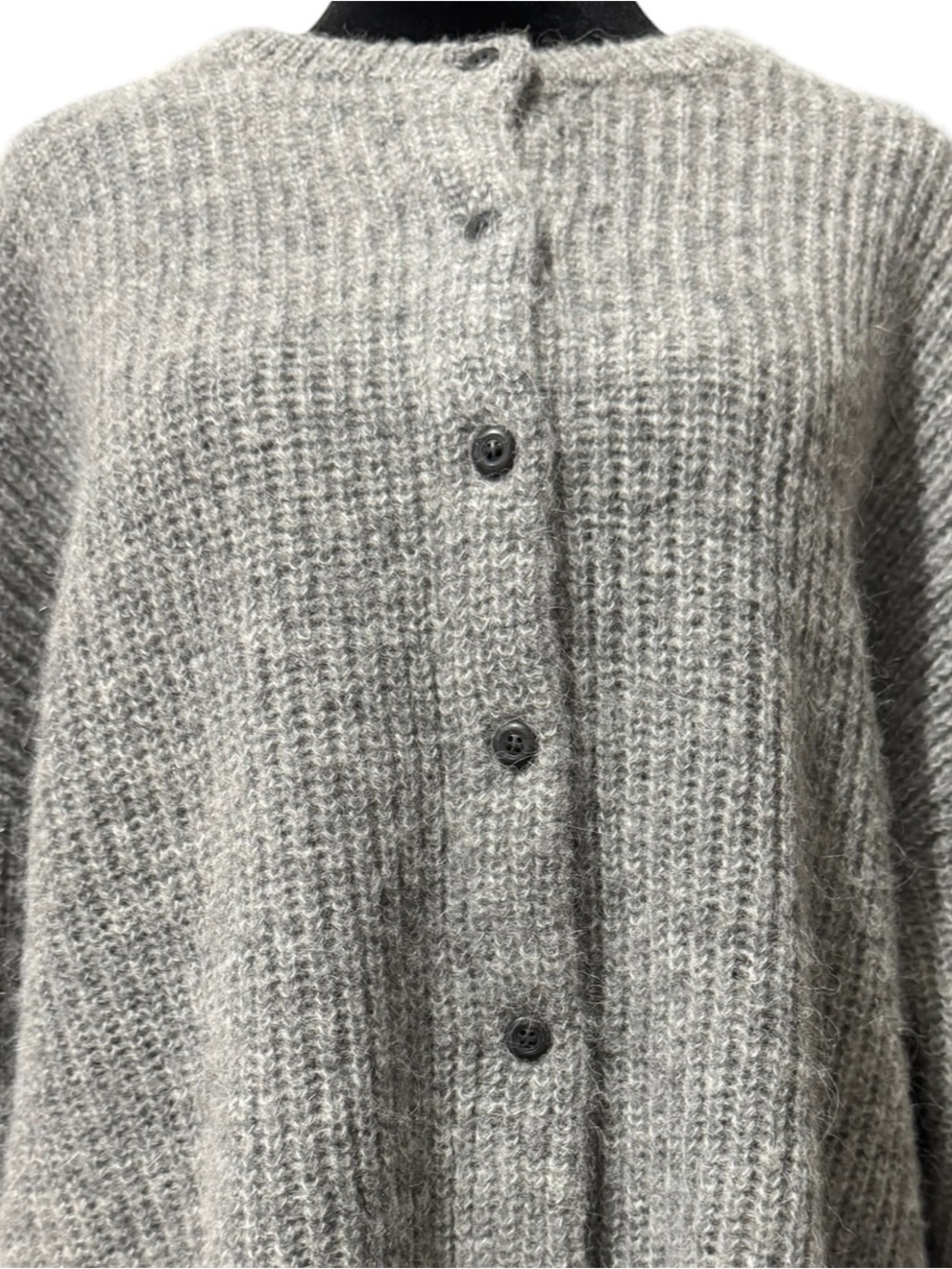 Jenni Kayne Hayes Crewneck Alpaca Wool Button Up Cardigan Sweater Large Gray - Picture 4 of 9